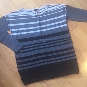 Black and gray striped sweater - excellent condition